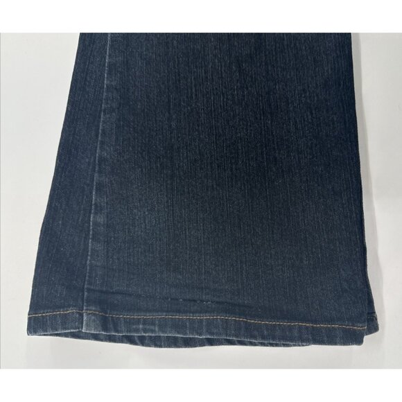 Y2K Parasuco Denim Jeans 31x33 Stretch Snap Open Flared Fringe Rhinestone Hippie - Picture 11 of 16